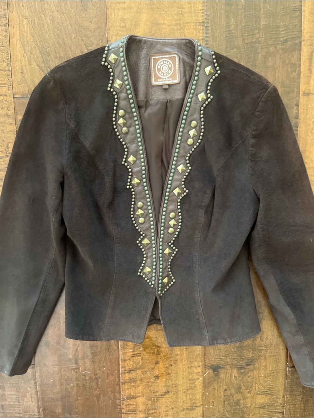 Vintage 90’s Double D Ranchersr western-style premium dark brown suede jacket